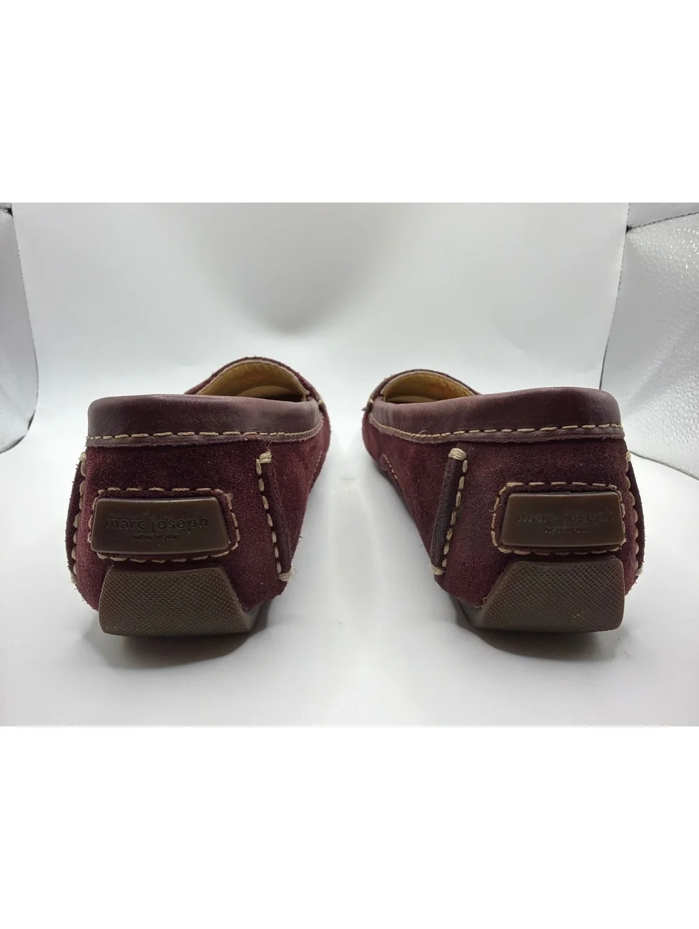 Marc Joseph New York Burgundy Suede Loafers Size 6